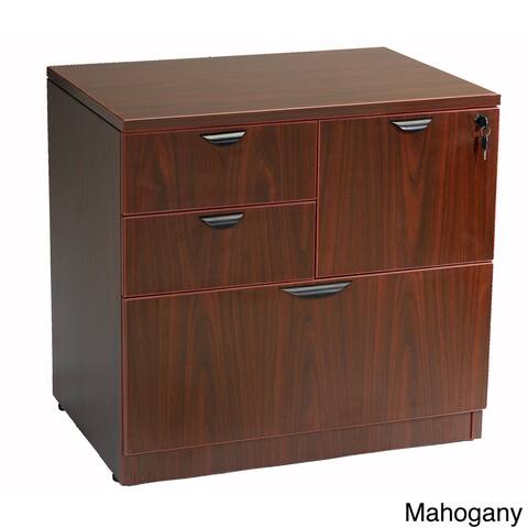 Boss Office Products Combo Lateral File in Cherry Laminate Finish 31"x22"
