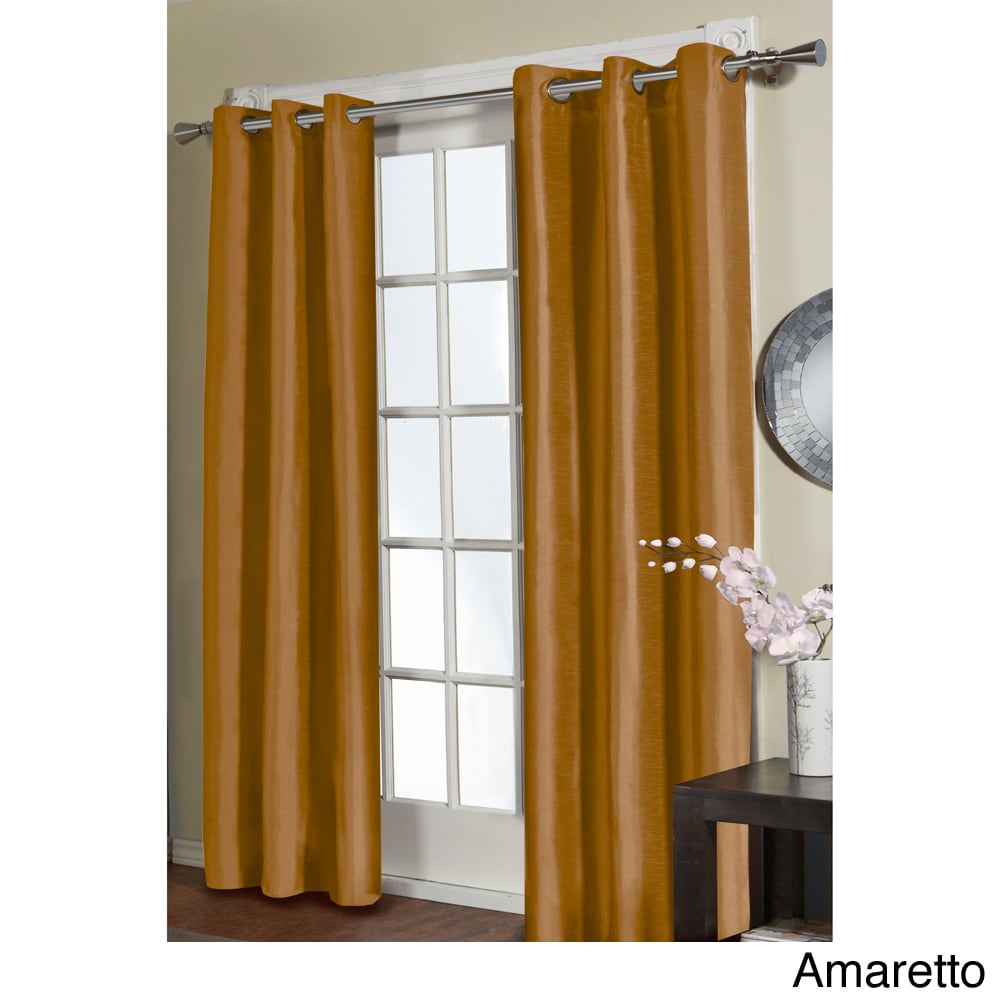 ATI Home Jaclyn Love Faux Silk 84-inch Curtain Panel Pair - Bed