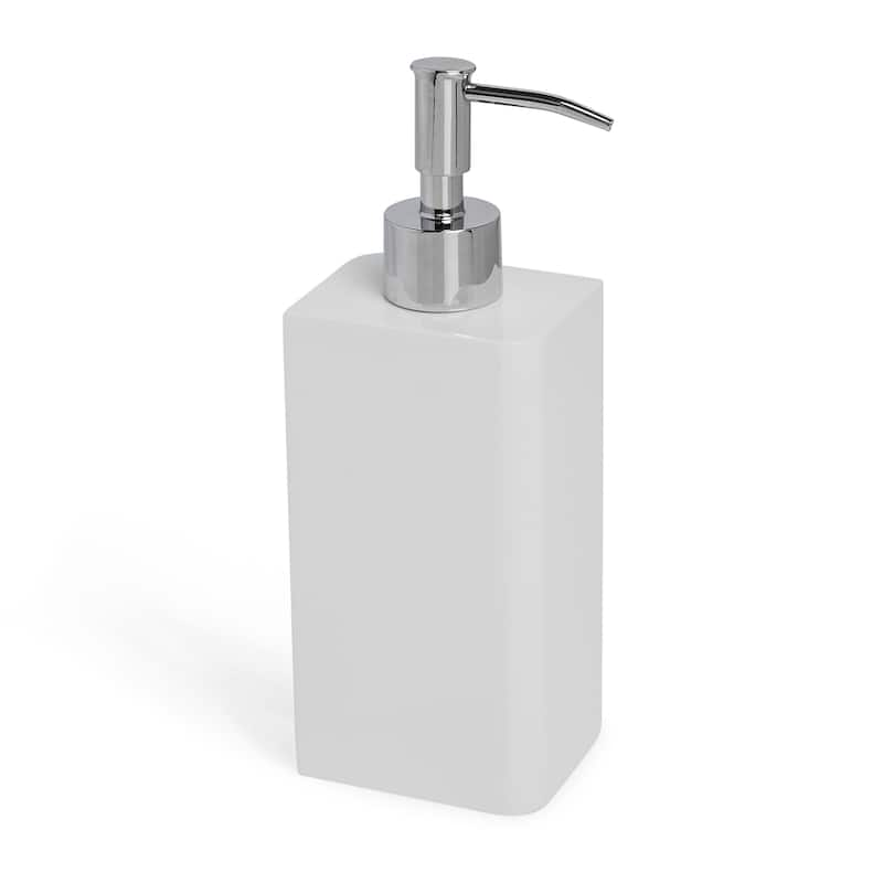 Solid Lacquer White Bath Accessory Collection - White Lotion Dispenser