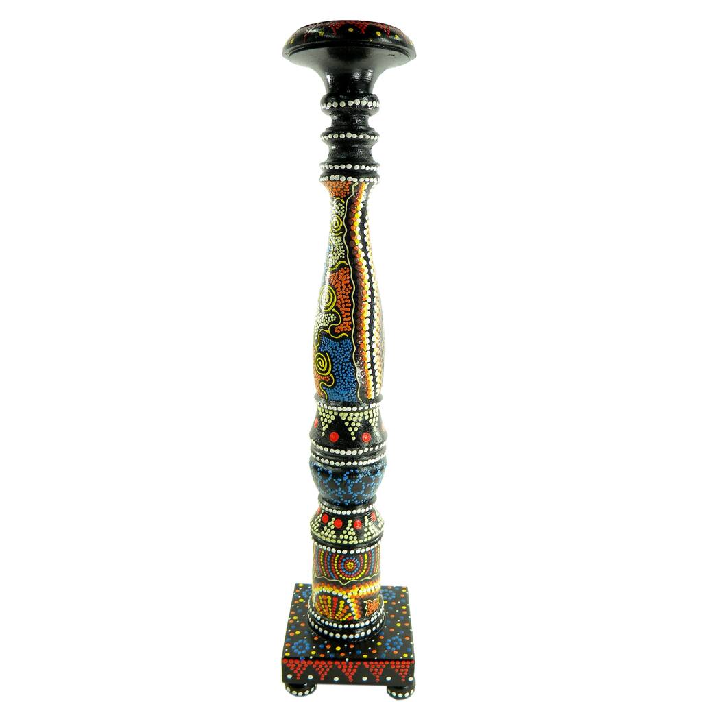 Hand-Painted Black Dot Art Candle Stick Holder