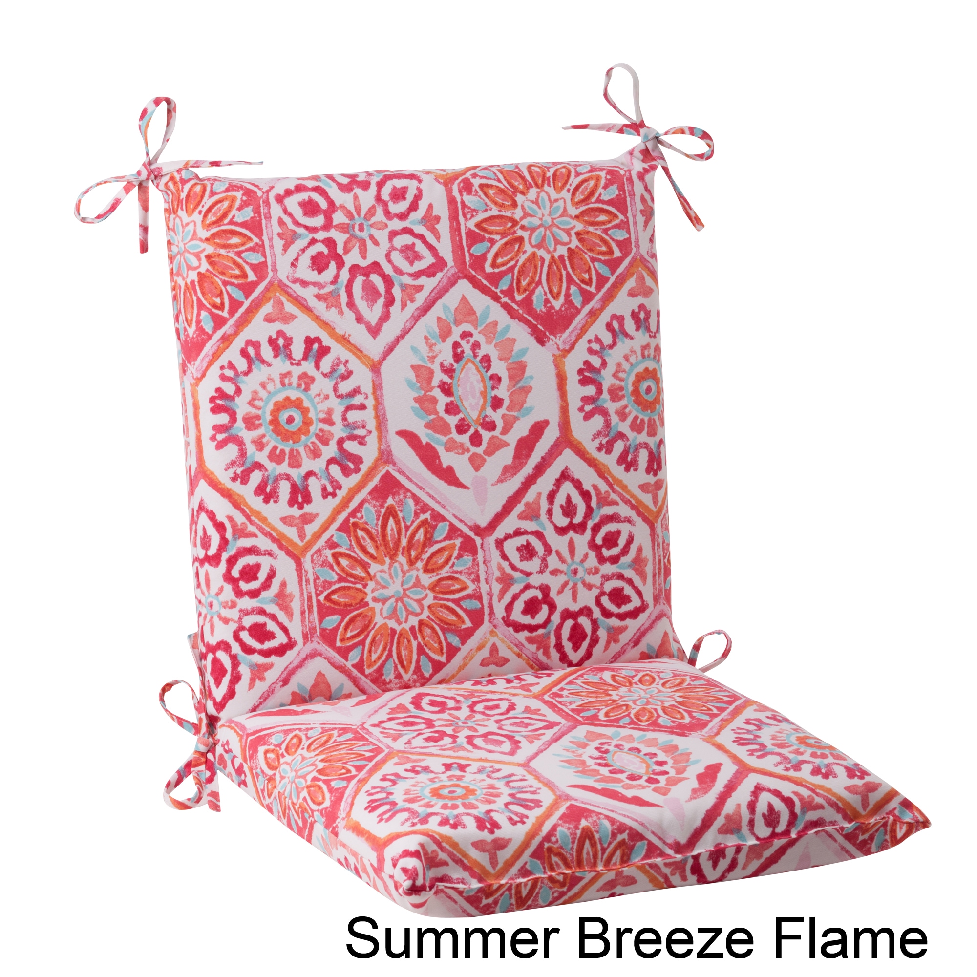 Pillow Perfect Summer Breeze Outdoor Squared Chair Cushion