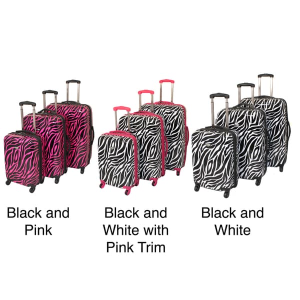 American Travel 3 piece Zebra Expandable Lightweight Hardside Spinner