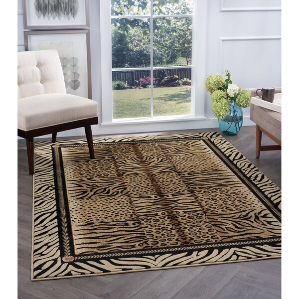 Alise Rugs Flora Contemporary Animal Area Rug 5 3 X 7