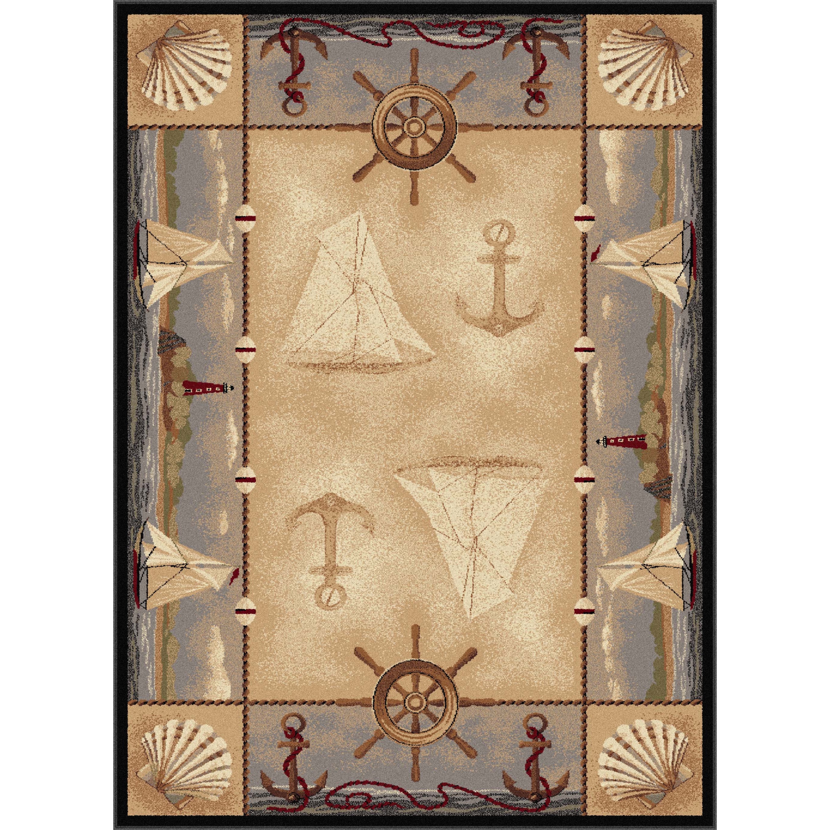 Natural 106582 Lodge Beige Area Rug (53 X 73)