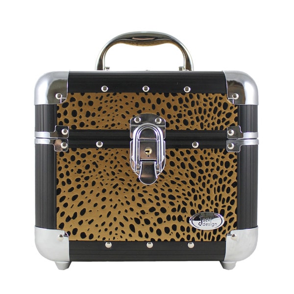 Gold Cheetah Print Train Case