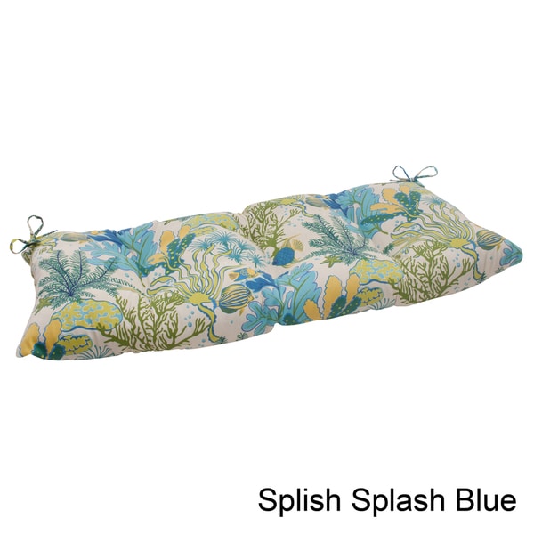 Pillow Perfect Outdoor/ Indoor Splish Splash Blue Swing/ Bench Cushion