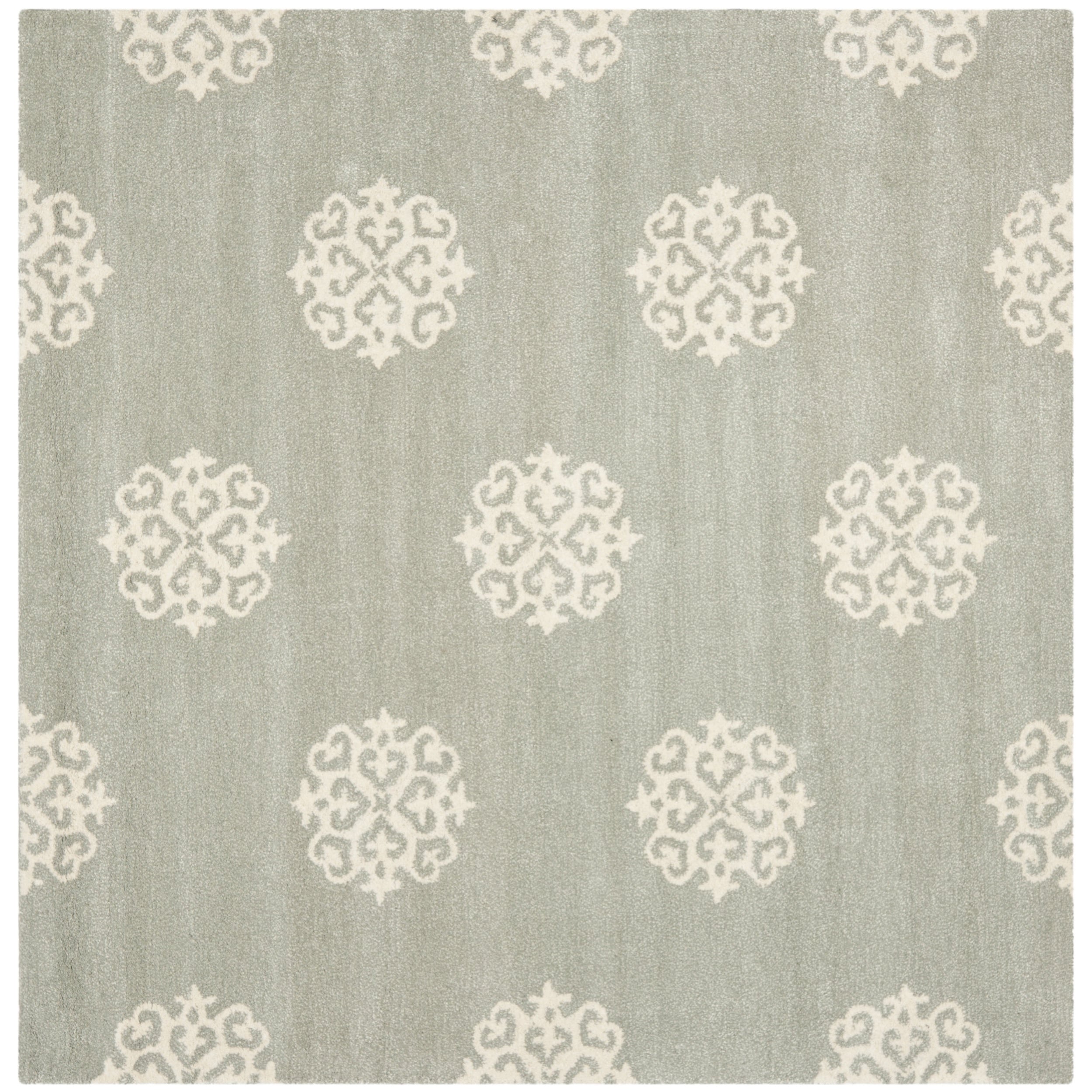 Handmade Soho Gray/ivory New Zealand Wool Floral Rug (6 Square)