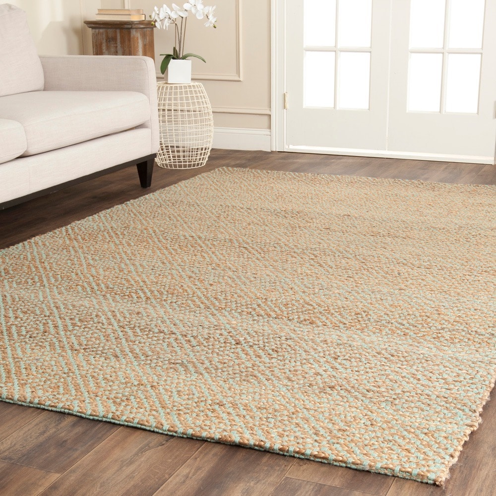 Chucky Natural Fibers Sisal Natural/ Green Rug (3 X 5)