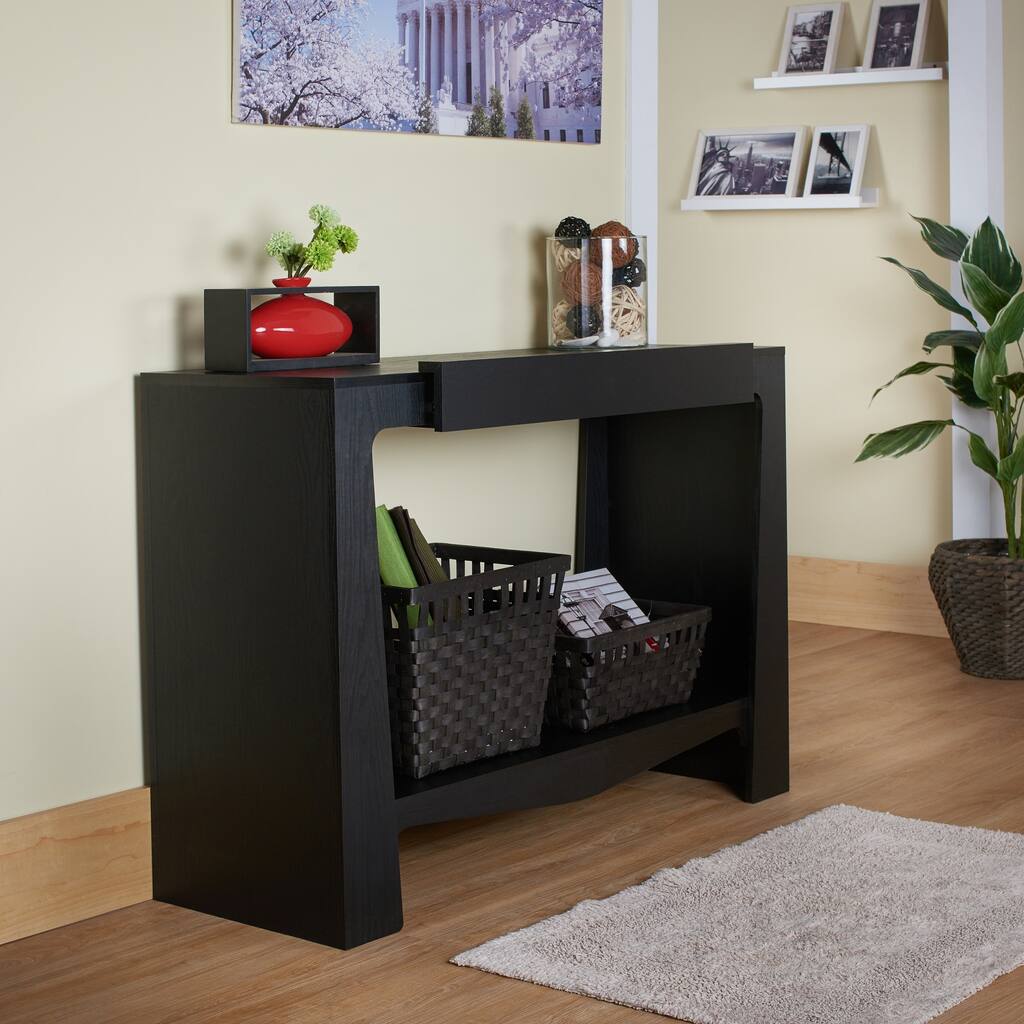 Furniture of America Viff Contemporary Black 1-drawer Console Table