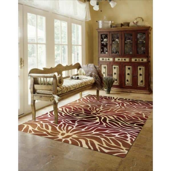 Nourison Contour Oversized Waterlilies Contemporary Area Rug