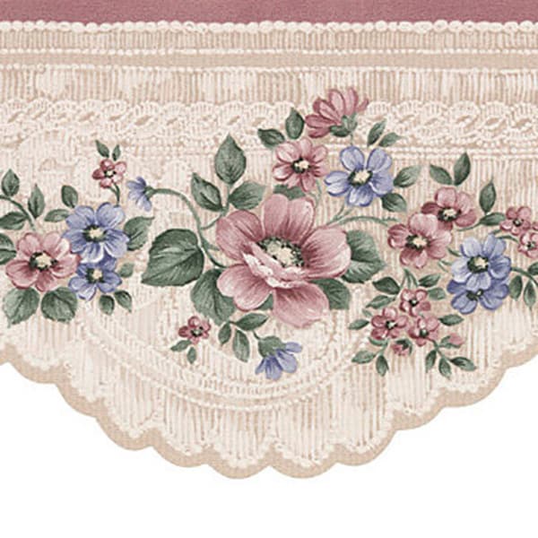 Mauve Floral Lace Border Wallpaper - Free Shipping On Orders Over $45 - Overstock.com - 15235002