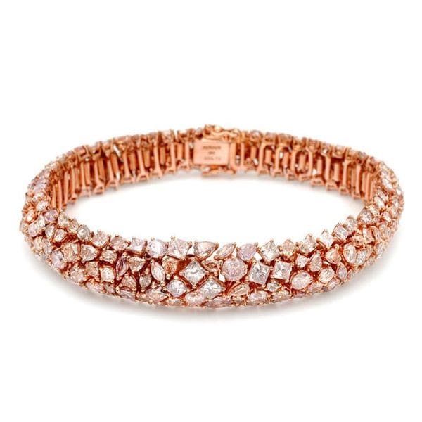 Shop 18k Rose Gold 24 1/2ct TDW Certified Pink Diamond Bracelet - Free ...