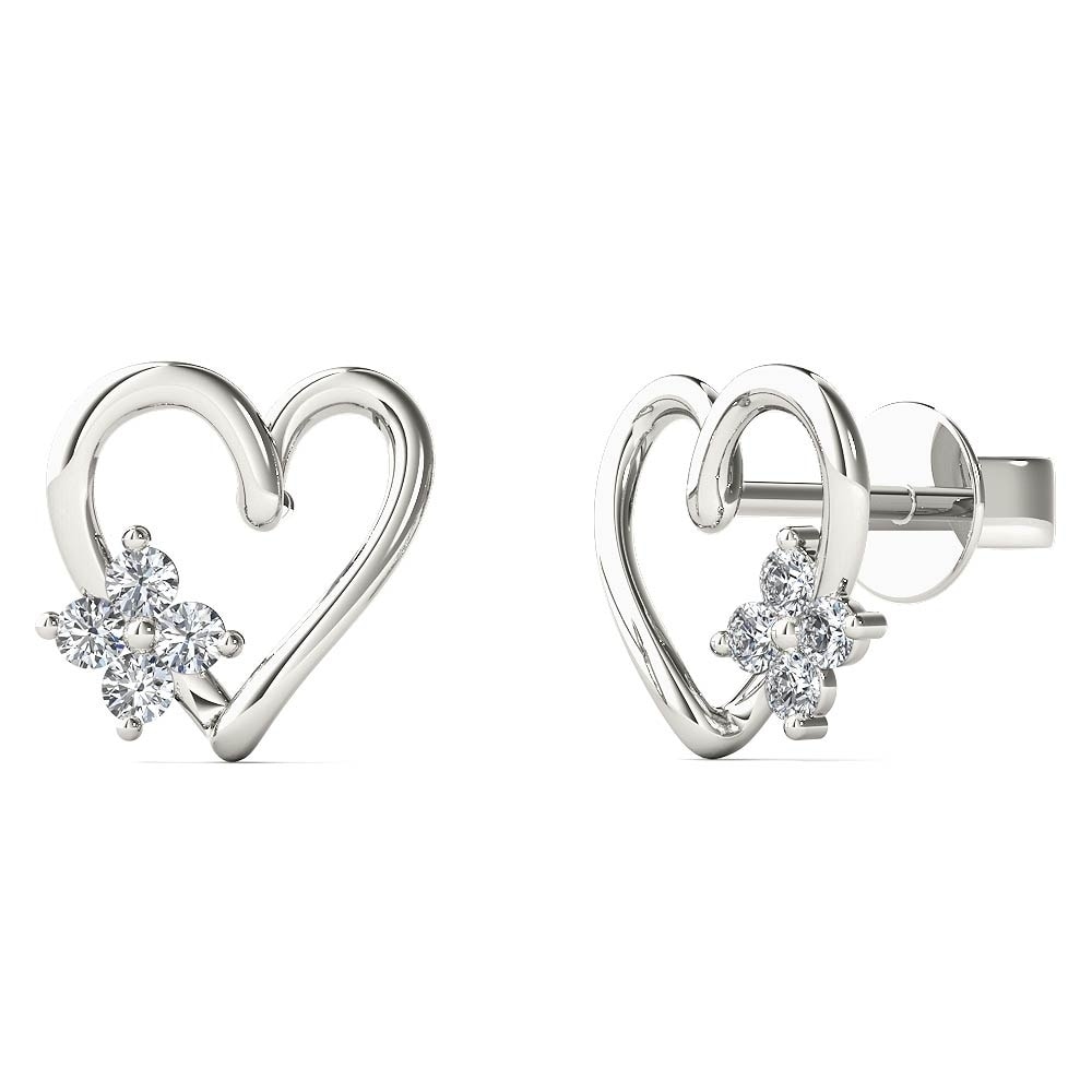 10k White Gold 1/10ct TDW Diamond Open Heart Earrings (H I, I1) Today