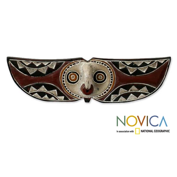 Sese Wood 'Bwa Butterfly Bird' African Mask (Ghana) Novica Masks