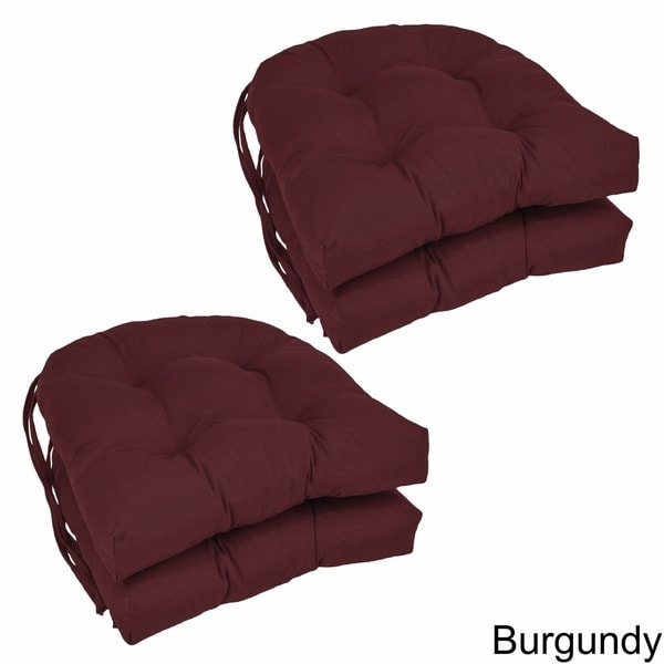 Blazing Needles 16-inch U-Shaped Dining Chair Cushions (Set of 4) - 16" x 16"