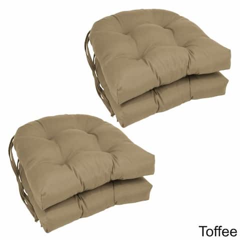 16-inch U-Shaped Indoor Twill Chair Cushions (Set of 2, 4, or 6) - 16" x 16"