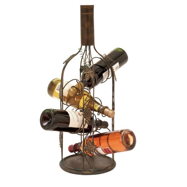 Casa Cortes Bottiglia Wine Enthusiast Metal 4 bottle Wine Rack Display Casa Cortes Bar Storage