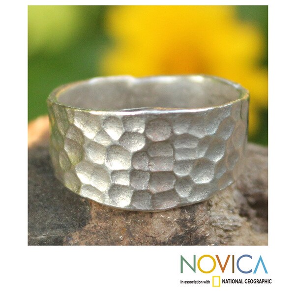 Handmade Sterling Silver 'Bangkok Moonlight' Ring (Thailand)