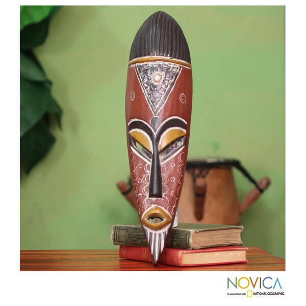 Shop Handmade Sese Wood 'Honesty' African Mask (Ghana) Multi/Red On