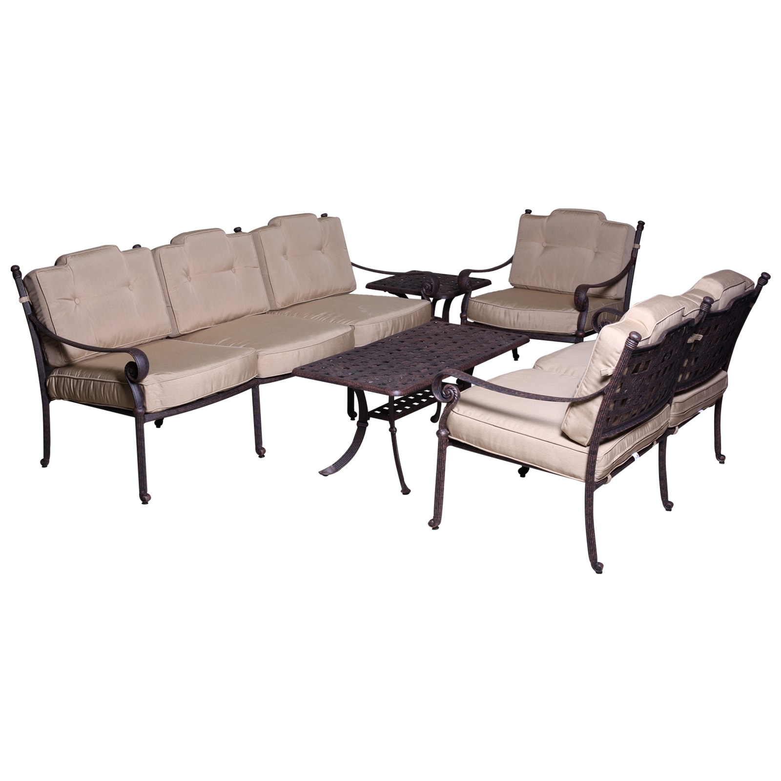 Deluxe Bronze Cast Aluminum/ Beige 5 piece Seating Set Today $1,559