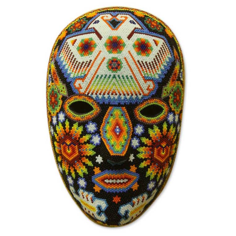 Handmade Beadwork 'Eagle Protector' Huichol Mask (Mexico) - Bed Bath ...