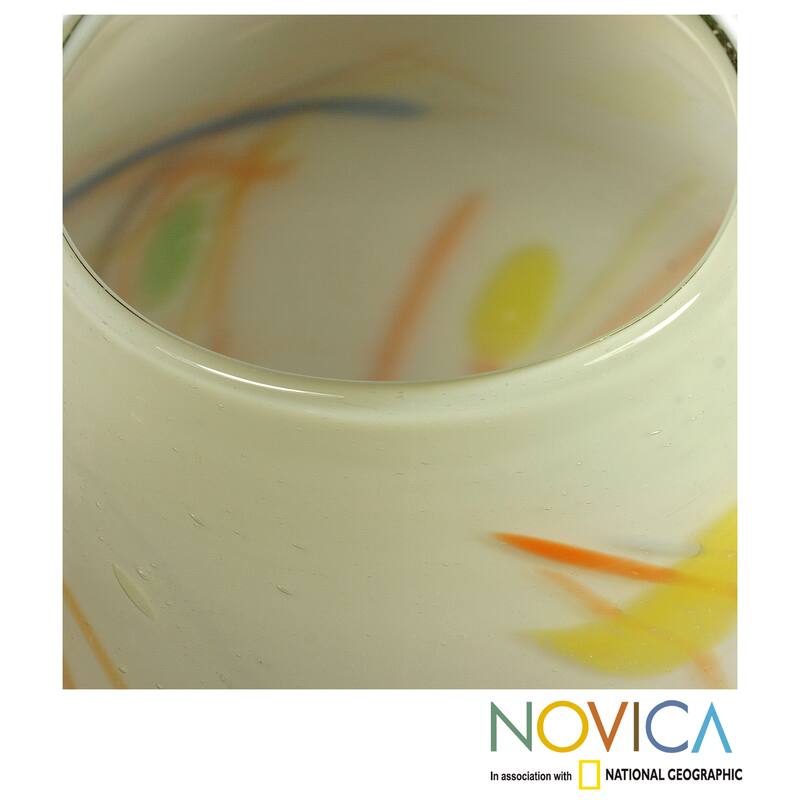 Handmade Blown Glass 'Saint's Day' Vase (Guatemala)