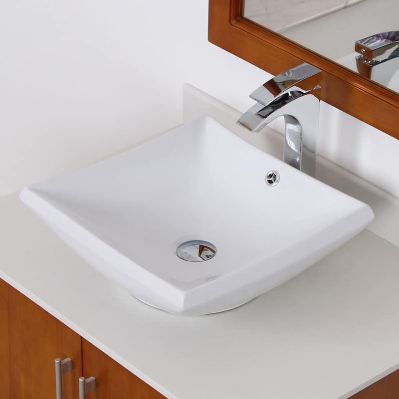 Elite Grade A Ceramic Square Design Vessel Bathroom Sink