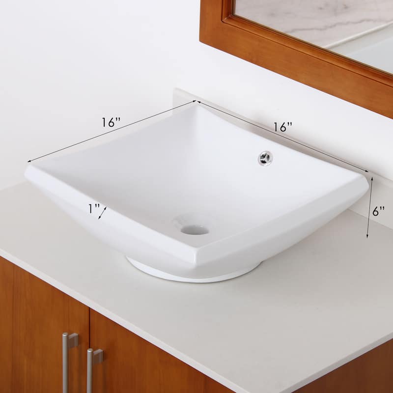 Elite Grade A Ceramic Square Design Vessel Bathroom Sink