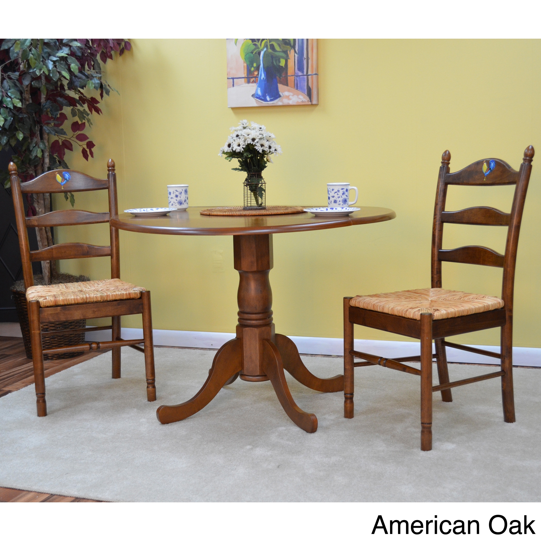 Carolina Chaior And Table Ella Rooster 3 piece Dining Set Brown Size 3 Piece Sets