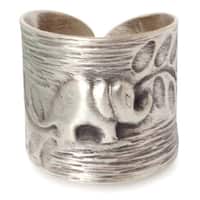Handmade Sterling Silver 'Thai Forest Elephant' Ring (Thailand)