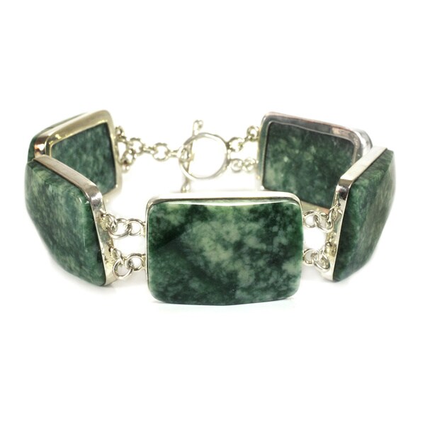 jade sterling silver bracelet