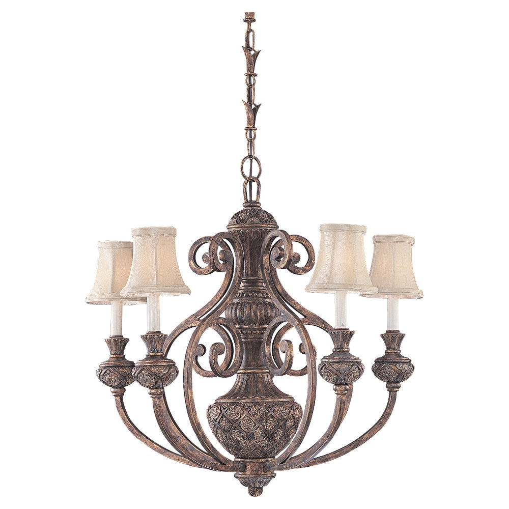 Sea Gull Lighting Highlands Five light Regal Bronze Fabric Chandelier