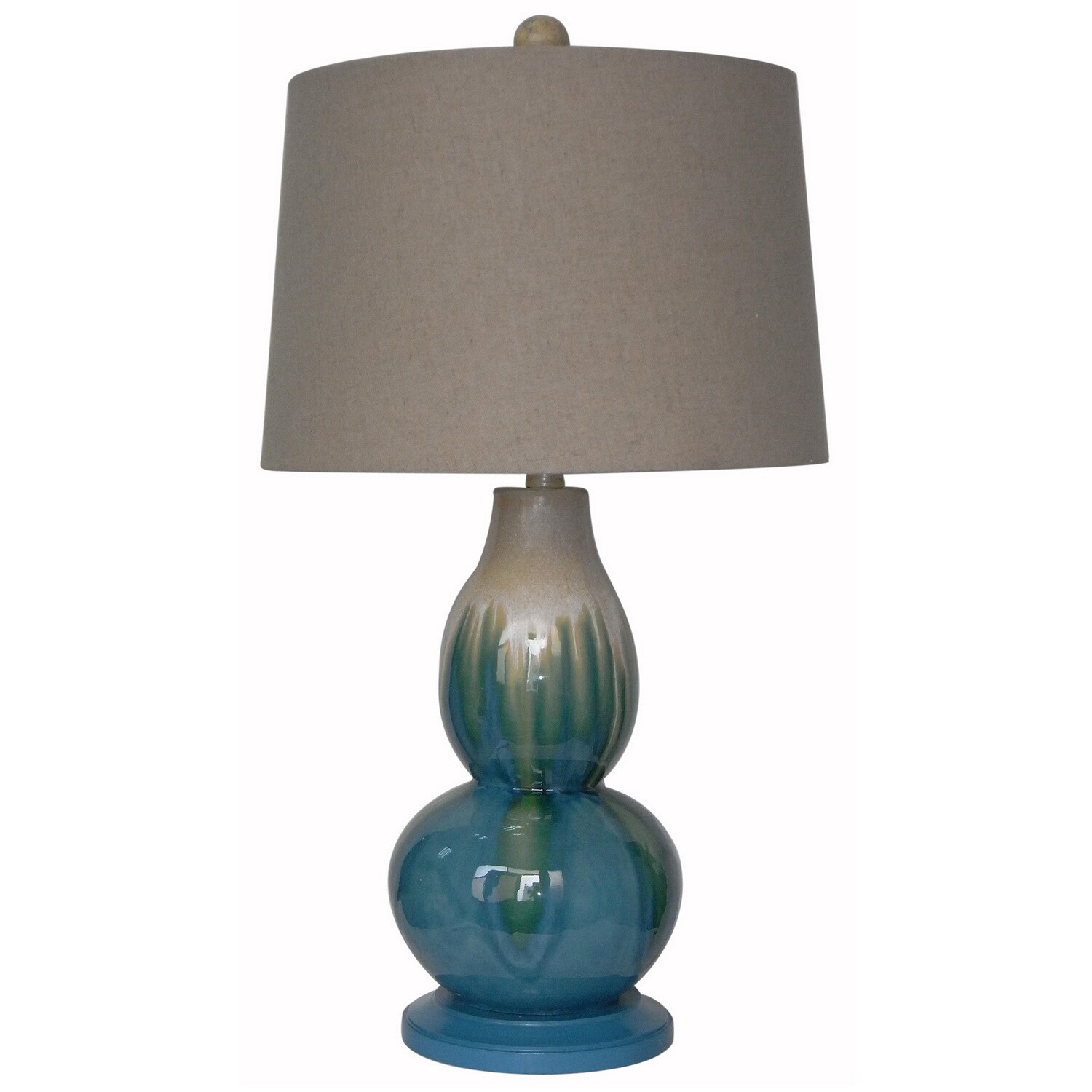 Integrity 28 inch Cream And Blue Crackle Double Gourd Ceramic Table Lamp (Cream and blueMaterials CeramicDimensions 28 inches high x 16.5 inches wide x 16.5 inches deep )