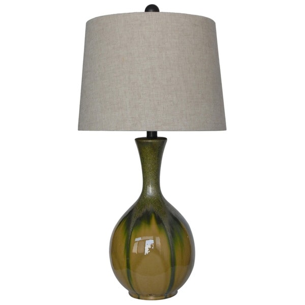 Integrity 28 inch Metallic Green Reactive Ceramic Table Lamp