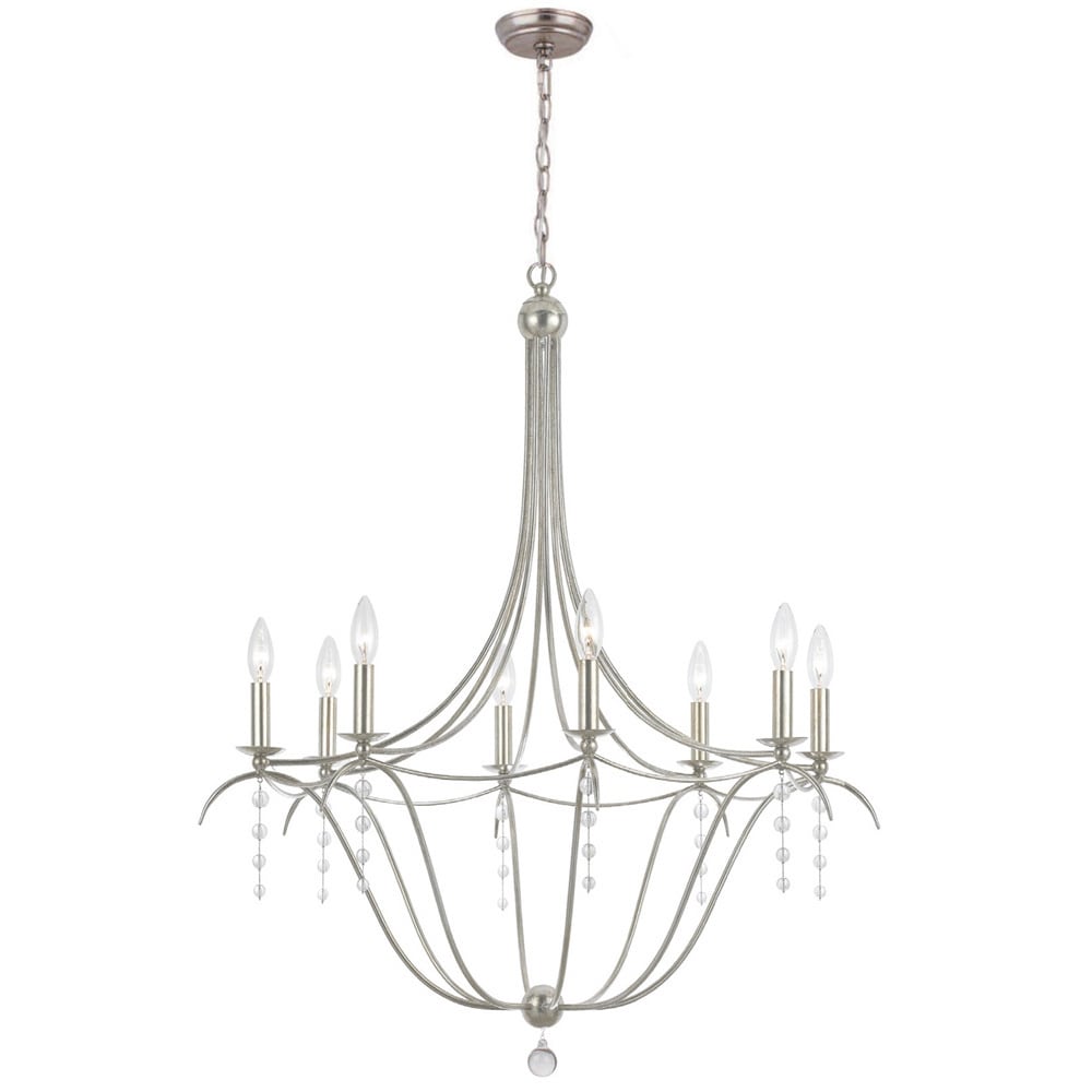 Silver Chandeliers and Pendants Hanging and Flush