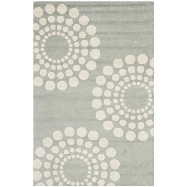 Safavieh Handmade Soho Cotton-Backed Gray/Ivory New Zealand Wool Floral ...