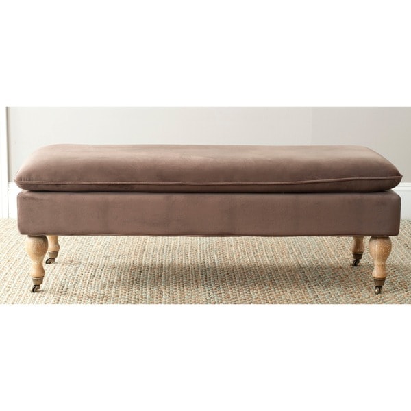Shop Safavieh Hampton Brown Cotton Pillow Top Bench On Sale Free