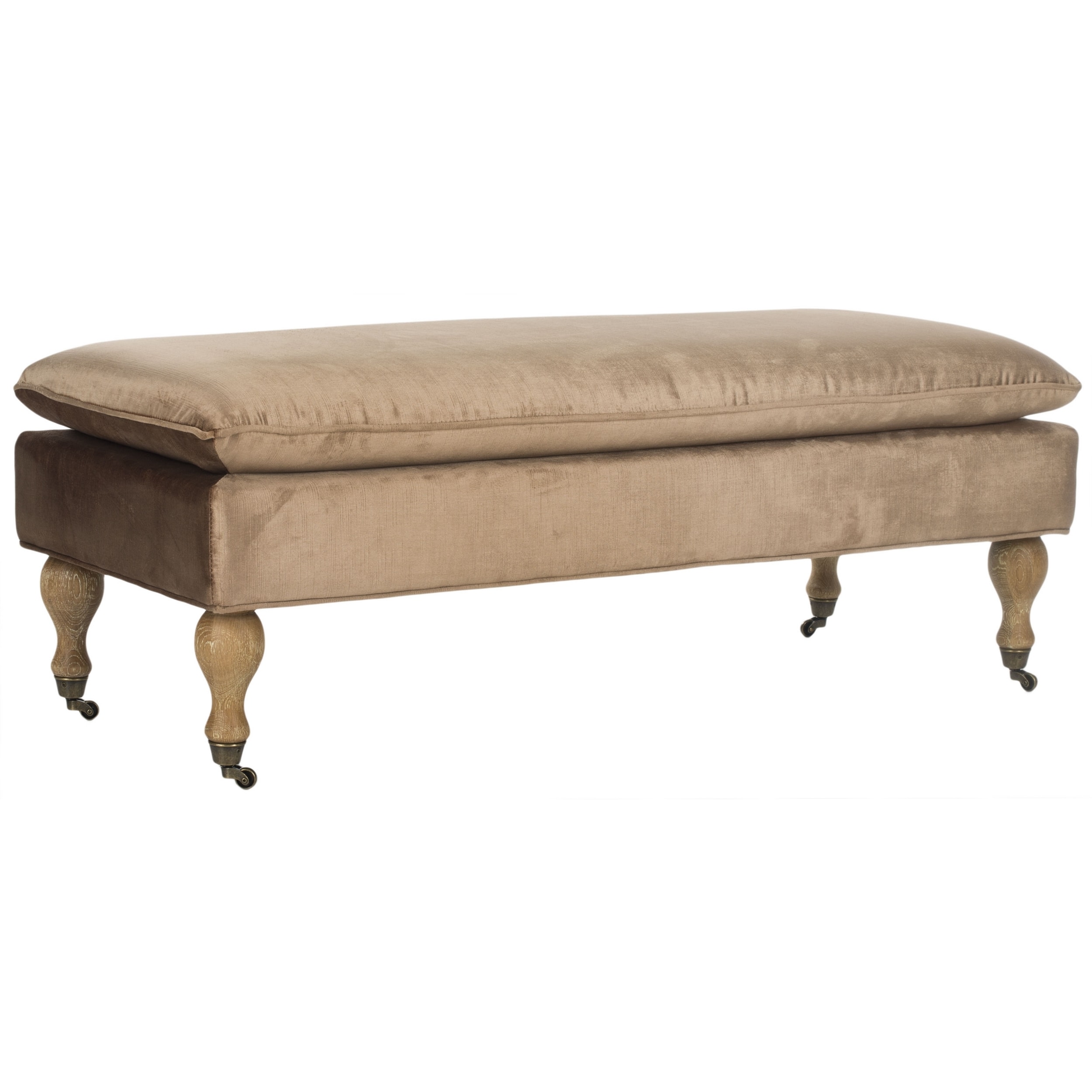 Safavieh Hampton Beige Viscose Blend Pillow Top Bench (BeigeMaterials Wood and Viscose Blend Fabric Finish MapleSeat height 16 inchesDimensions 17.5 inches high x 52 inches wide x 20.5 inches deepThis product will ship to you in 1 box.Minor assembly r