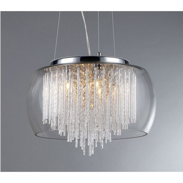 'Odysseus' Chrome and Crystal 5 light Chandelier Warehouse of Tiffany Chandeliers & Pendants