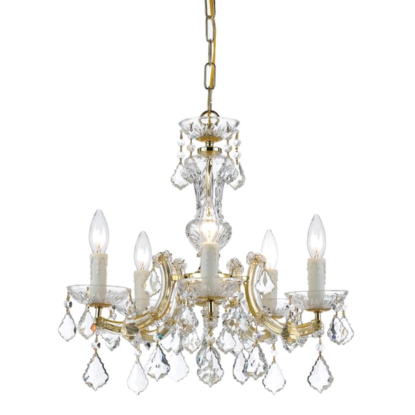 Shop Maria Theresa 5-light Brass Chandelier - Free Shipping Today ...