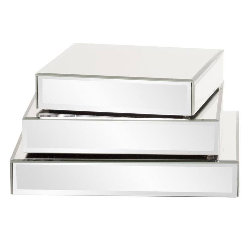 Allan Andrews Square Mirrored Decorative Display Platforms (Set of 3)