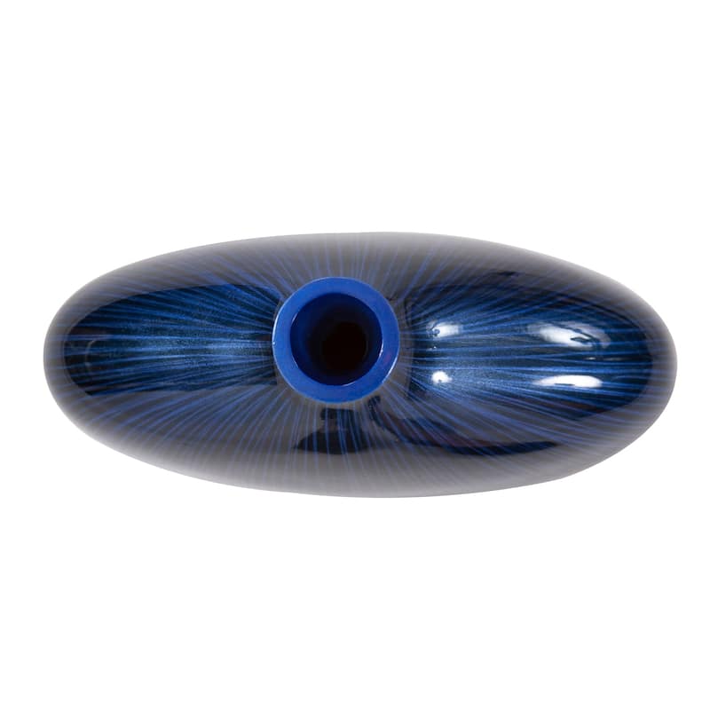 Allan Andrews Small Sleek Cobalt Blue and Black Vase