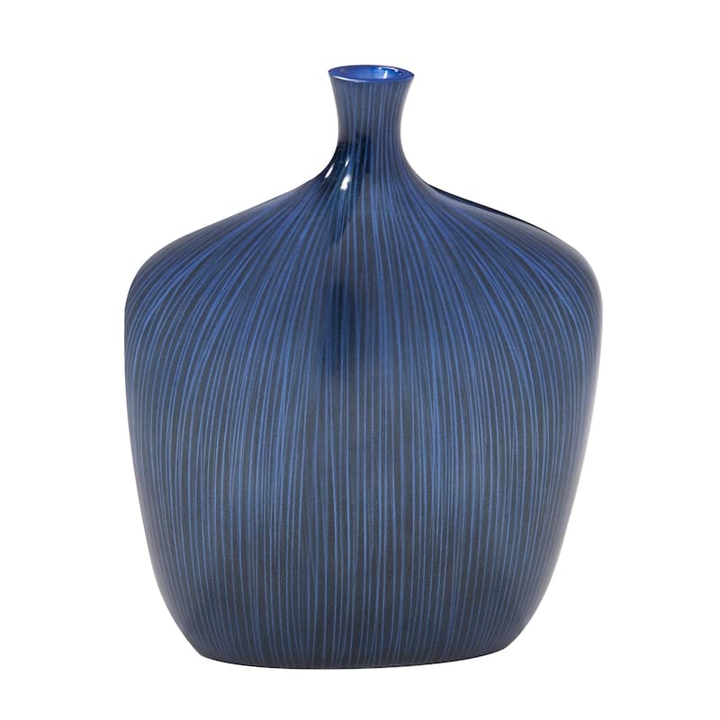 Allan Andrews Small Sleek Cobalt Blue and Black Vase