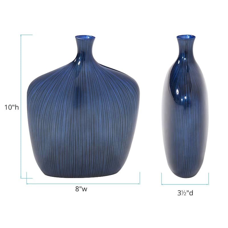 Allan Andrews Small Sleek Cobalt Blue and Black Vase