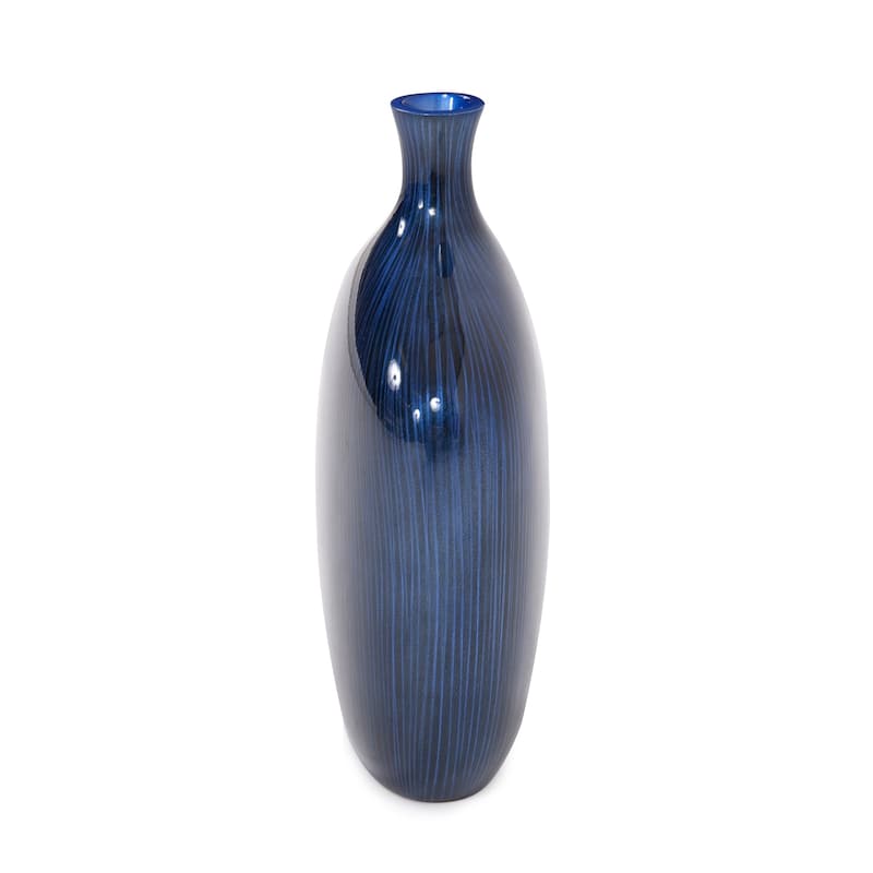 Allan Andrews Small Sleek Cobalt Blue and Black Vase