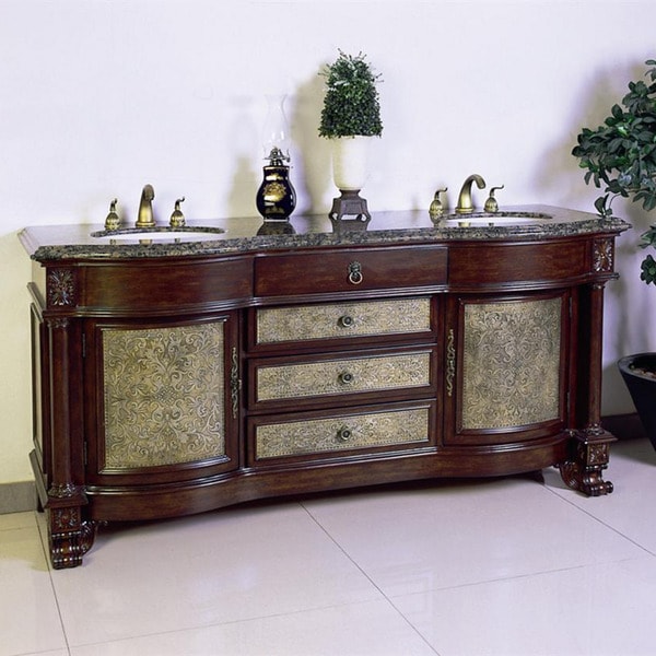 Granite Top-72 inch Double Sink Bathroom Vanity - Free Shipping Today - Overstock.com - 15243798