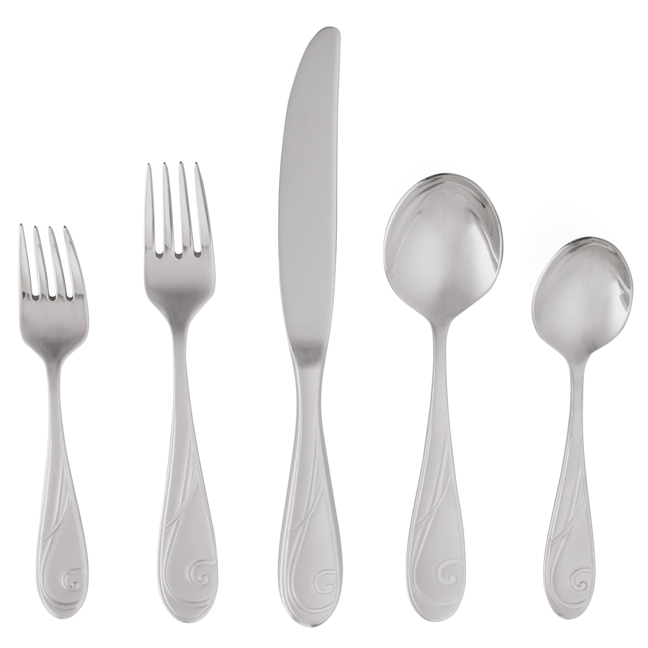 Yamazaki Platinum Wave 5 piece Place Setting Flatware Set