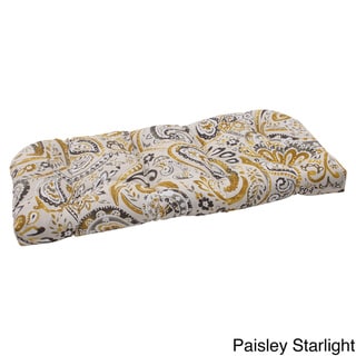 Pillow Perfect Outdoor Paisley Wicker Loveseat Cushion Pillow Perfect Outdoor Cushions & Pillows