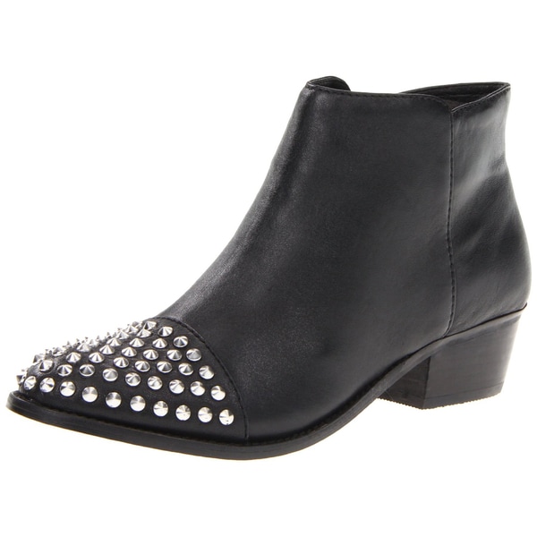 Steve Madden Women's Praque Leather Studded Ankle Boots - Free Shipping ...