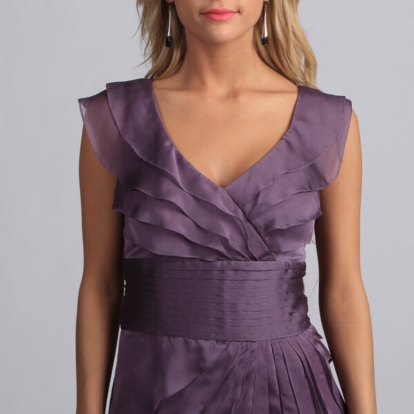 adrianna papell tiered chiffon dress